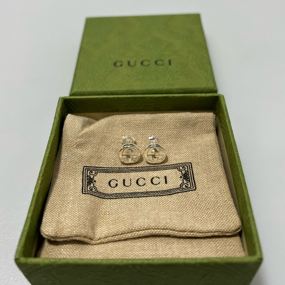 SOLD Gucci Interlocking G Sterling Silver Stud Earrings $270